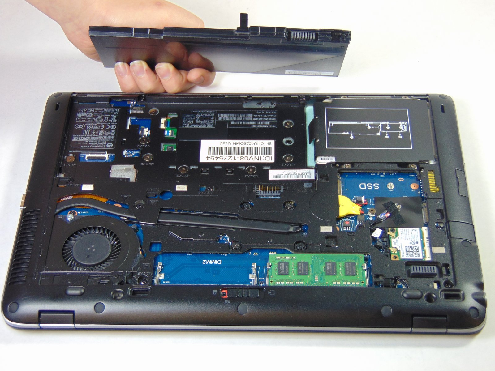 Internal Photo of HP EliteBook 840 G1 G2 850 G1 G2 ZBook 14 G1 G2 silver frame US keyboard OEM (HP Elitebook 840 G1)